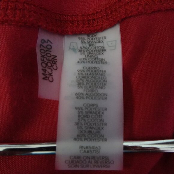 Calvin Klein Velour Pants Women's Size XL Red Pull On Elastic Waist Wide Leg - Picture 10 of 11